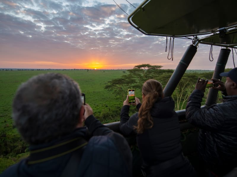 Photography in a hot air balloon ride usually crucial while Photographing the Serengeti