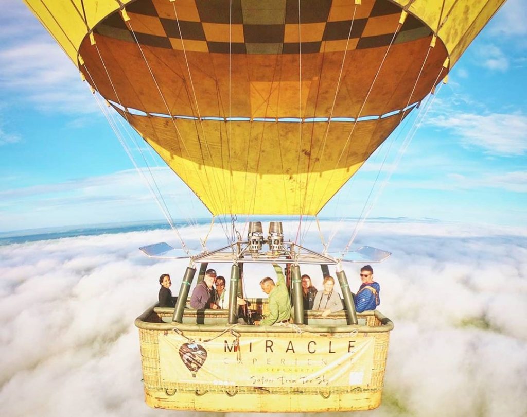 Miracle Experience balloon high in the skies during a safari