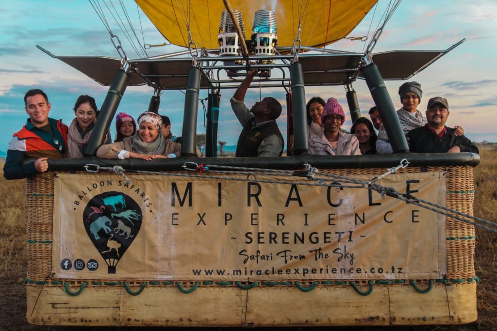 Miracle experience hot air balloon safari in the serengeti pre take off