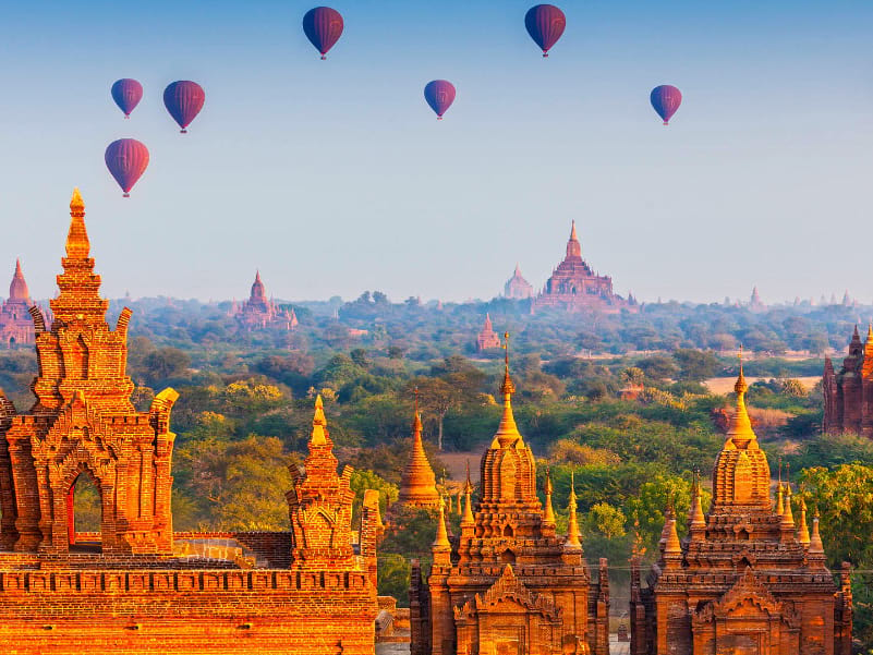 the Rides in Bagan, Myanmar is the Best Places in the World for Hot Air Balloon Rides