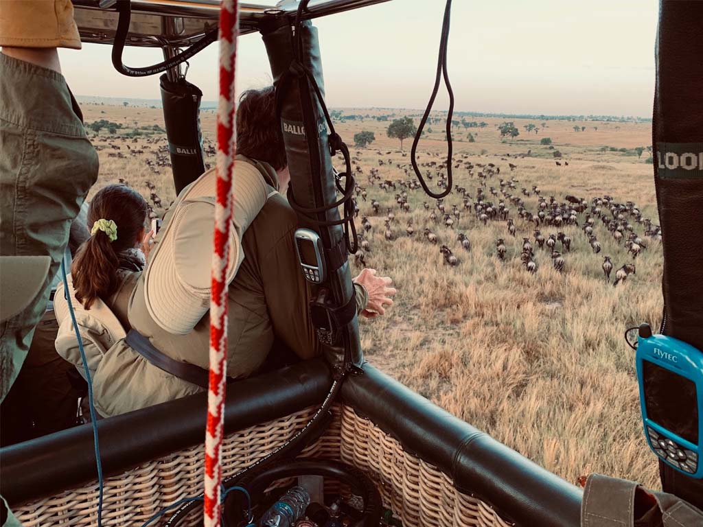 passengers of Miracle Experience Hot Air Balloon Safari seeing the great migration